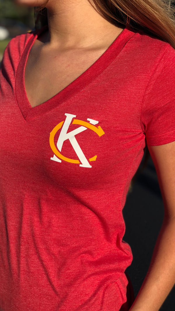 "Kc Logo" - Next Level - Women's Triblend Deep V