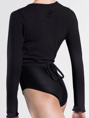YB2 Black Sweater Wrap/embroidered