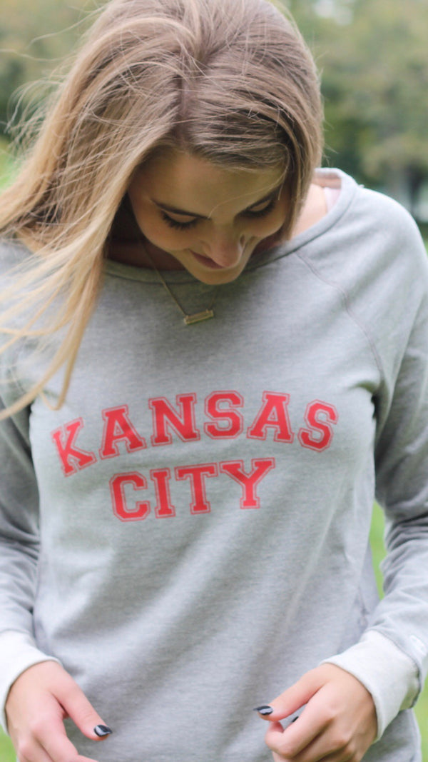 "Kansas City" Champion - Originals Women's French Terry Boat Neck Sweatshirt